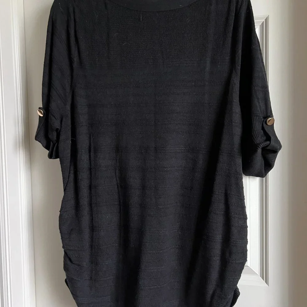 Apt. 9 Short-Sleeved Sweater - Black - Size 1X - Picture 6 of 8